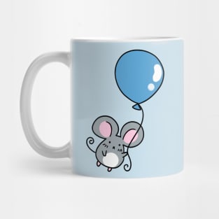 Blue Balloon Gray Mouse Mug